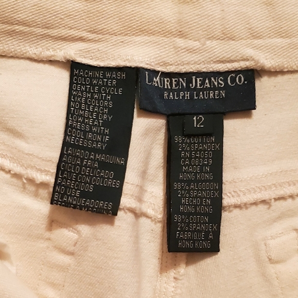 NWOT Ralph Lauren Jeans, Beautiful Ivory/Cream Denim, Straight Leg, Size 12 - Picture 3 of 3